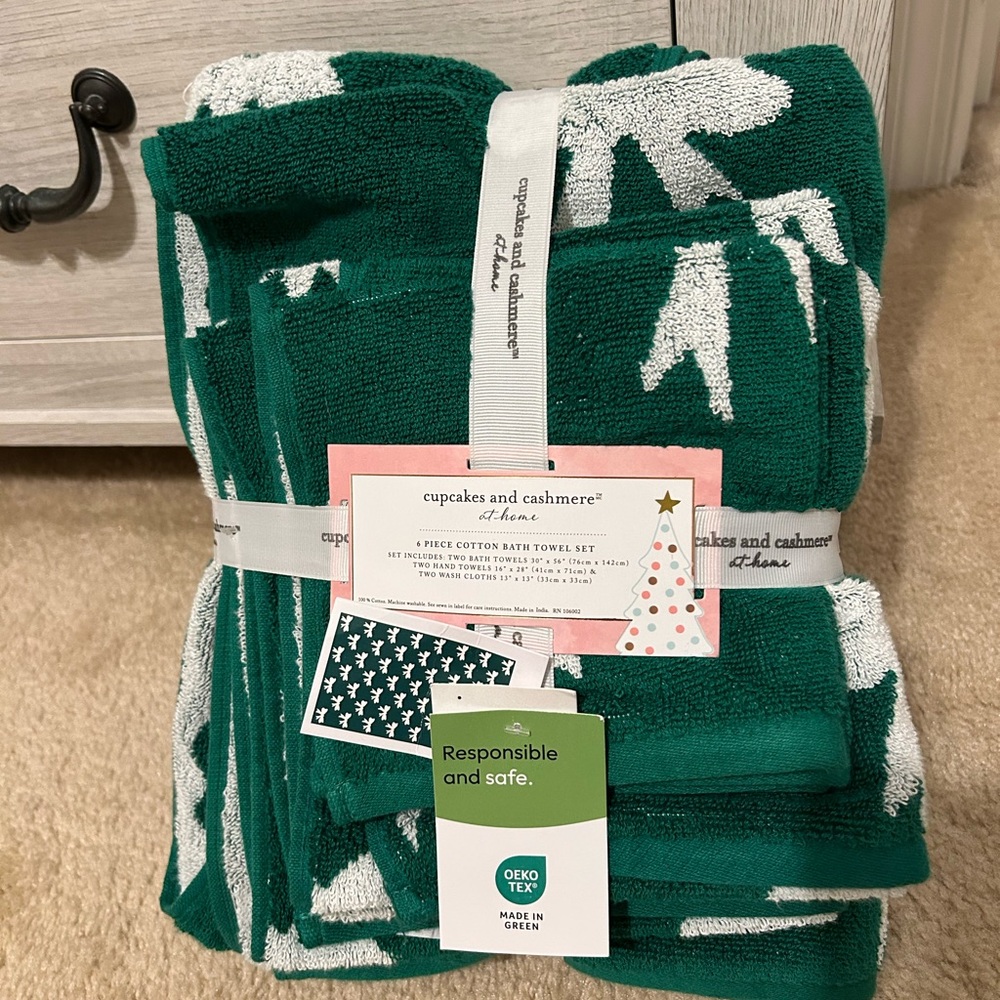 Cupcakes and Cashmere 6 Piece Cotton Bath Towel set